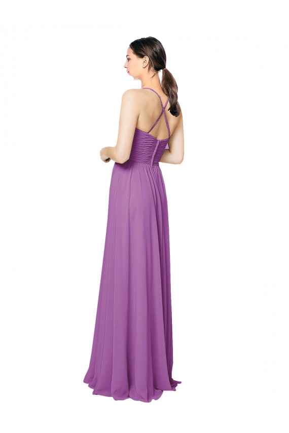 Compre línea A Cuello de Corazón Gasa Largo Vestidos de dama de honor