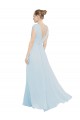 Compre línea A Cuello en V Gasa Largo Vestidos de dama de honor