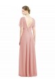 Compre línea A Cuello en V Gasa Largo Vestidos de dama de honor