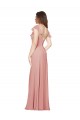 Compre línea A Cuello en V Gasa Largo Vestidos de dama de honor