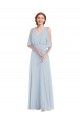Compre línea A Cuello en V Gasa Largo Vestidos de dama de honor