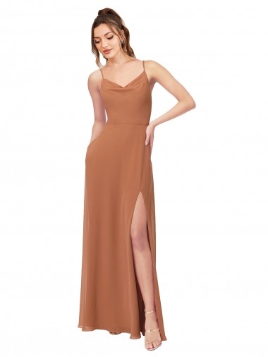 Compre línea A Gasa Largo Vestidos de dama de honor