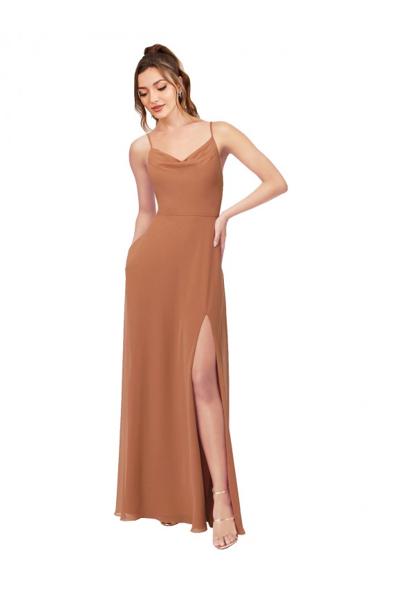 Compre línea A Gasa Largo Vestidos de dama de honor