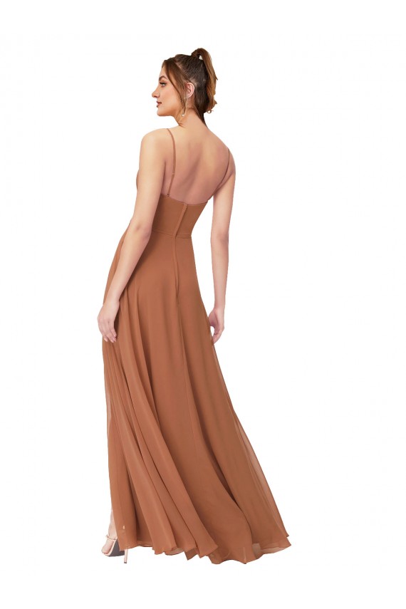 Compre línea A Gasa Largo Vestidos de dama de honor