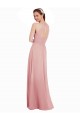 Compre línea A Halter Gasa Largo Vestidos de dama de honor