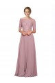 Compre línea A Hombros Descubiertos Gasa Encaje Largo Vestidos de dama de honor / Vestidos de fiesta