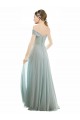 Compre línea A Hombros Descubiertos Gasa Encaje Largo Vestidos de dama de honor
