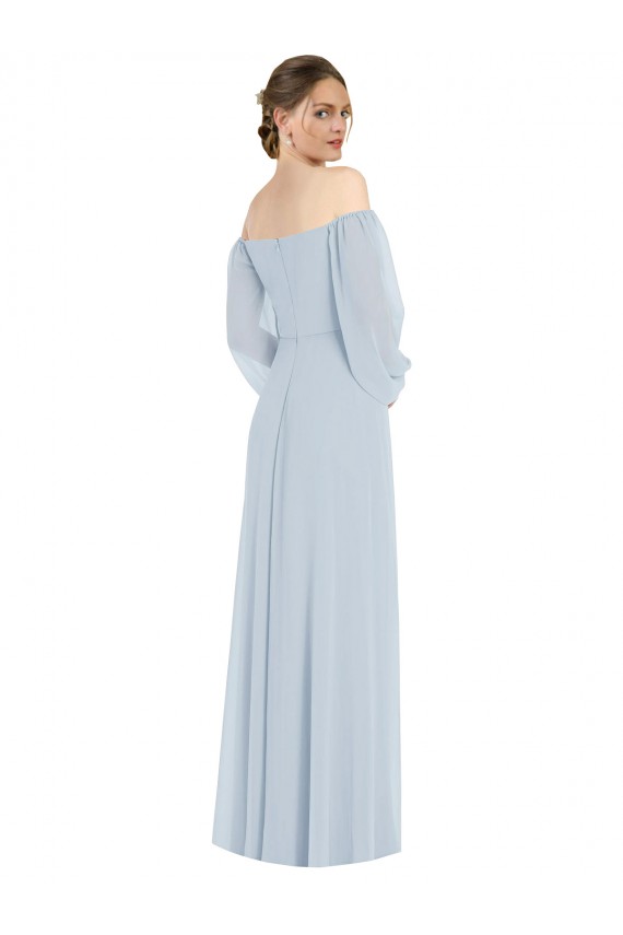 Compre línea A Hombros Descubiertos Gasa Largo Formales Vestidos de dama de honor / Vestidos de noche