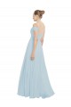 Compre línea A Hombros Descubiertos Gasa Largo Vestidos de dama de honor