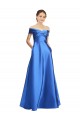 Compre línea A Hombros Descubiertos Satén Largo Formales Vestidos de dama de honor / Vestidos de fiesta