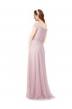 Compre línea A Hombros Descubiertos Tul Largo Vestidos de dama de honor
