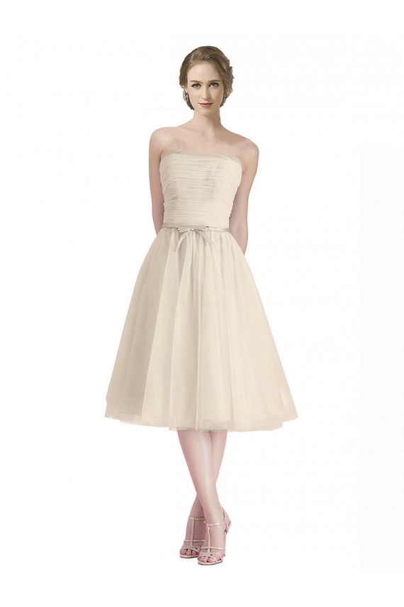 Compre línea A Sin tirantes Cóctel Tul Corto Vestidos de dama de honor / Vestidos de cóctel / Vestidos para homecoming