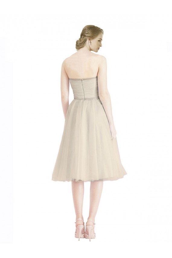 Compre línea A Sin tirantes Cóctel Tul Corto Vestidos de dama de honor / Vestidos de cóctel / Vestidos para homecoming