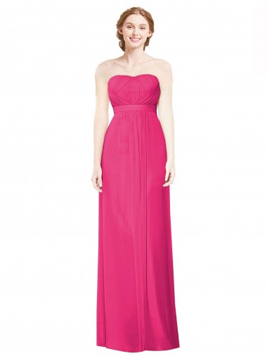 Compre línea A Sin tirantes Gasa Largo Vestidos de dama de honor