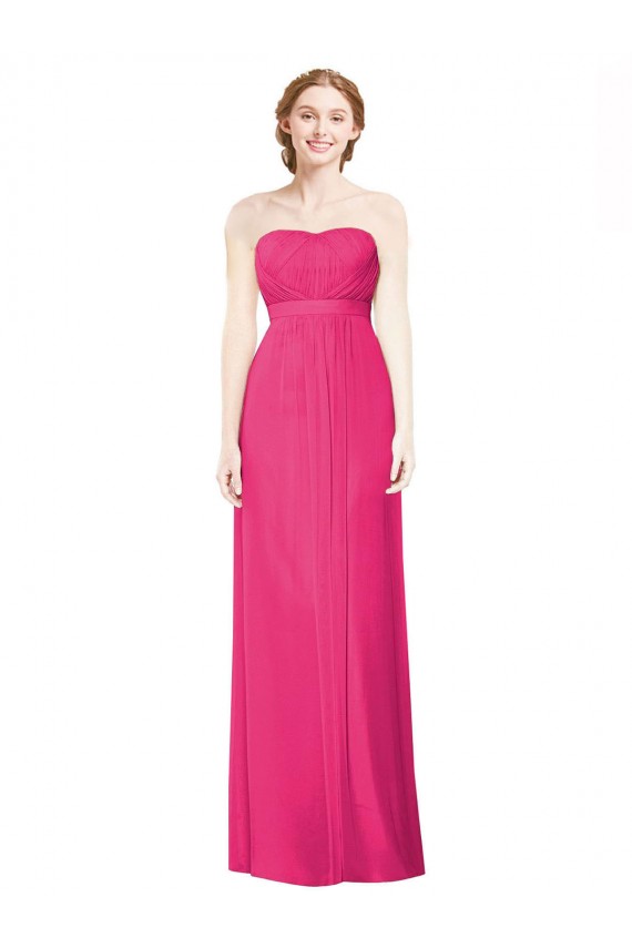 Compre línea A Sin tirantes Gasa Largo Vestidos de dama de honor