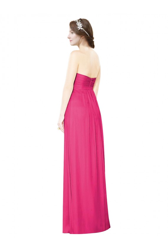 Compre línea A Sin tirantes Gasa Largo Vestidos de dama de honor