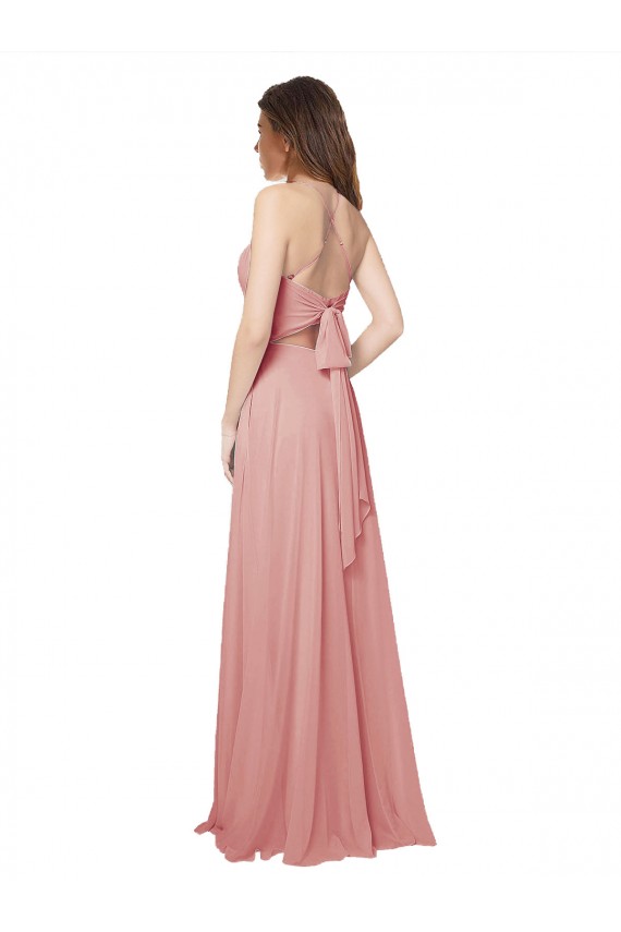 Compre línea A Sin tirantes Gasa Largo Vestidos de dama de honor