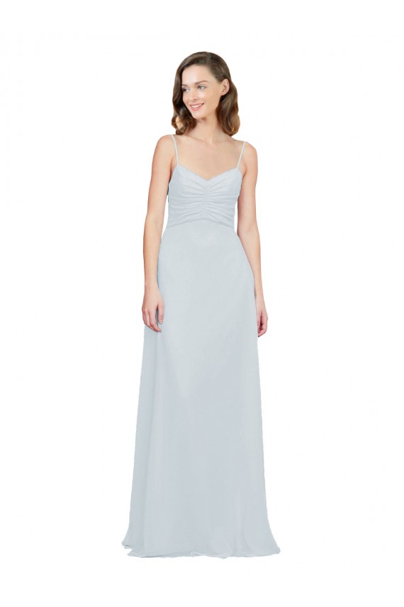 Compre línea A Tirantes espagueti Gasa Largo Vestidos de dama de honor