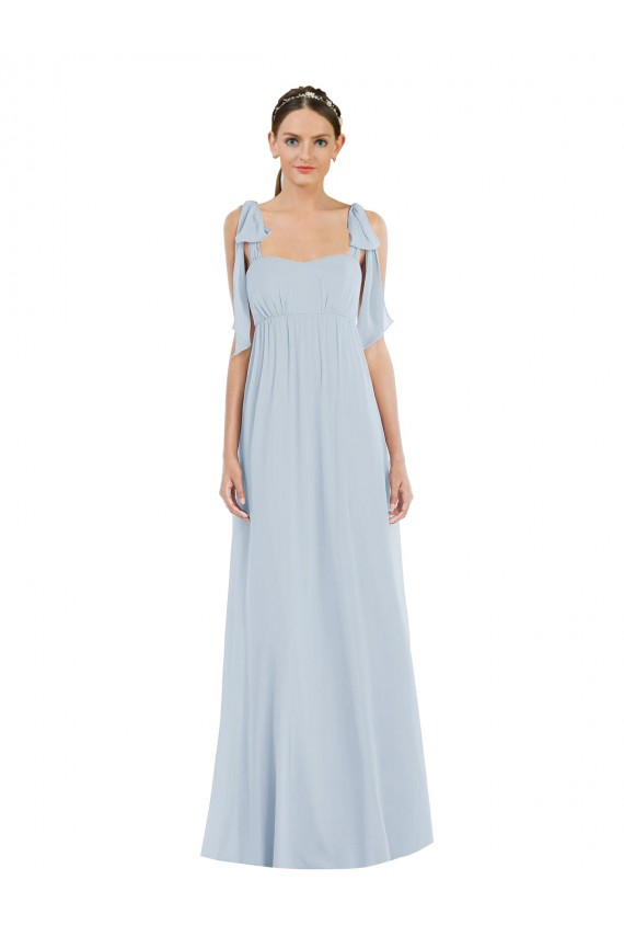 Compre línea A Tirantes espagueti Gasa Largo Vestidos de dama de honor