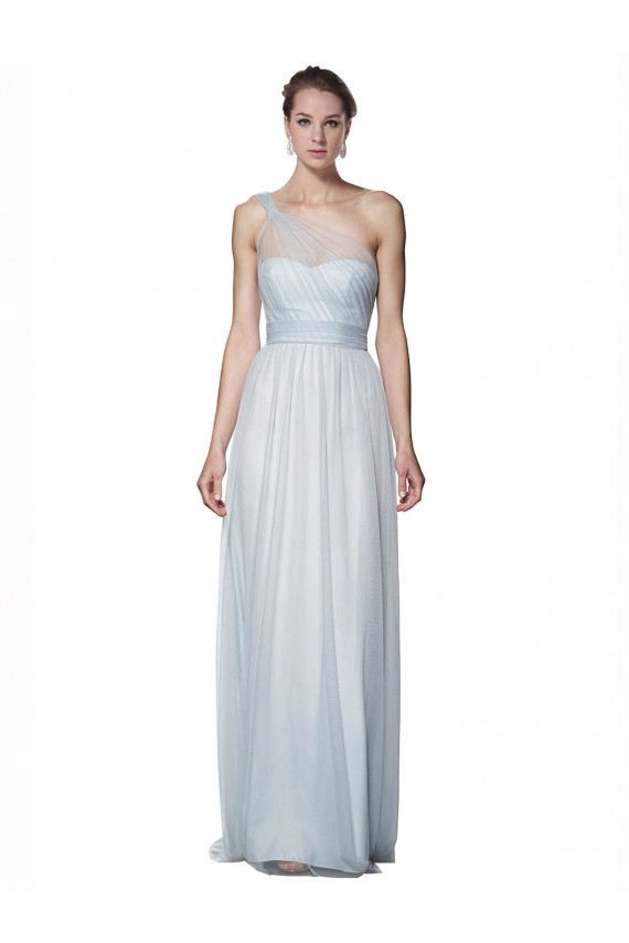 Compre línea A Un Hombre Tul Largo Vestidos de dama de honor