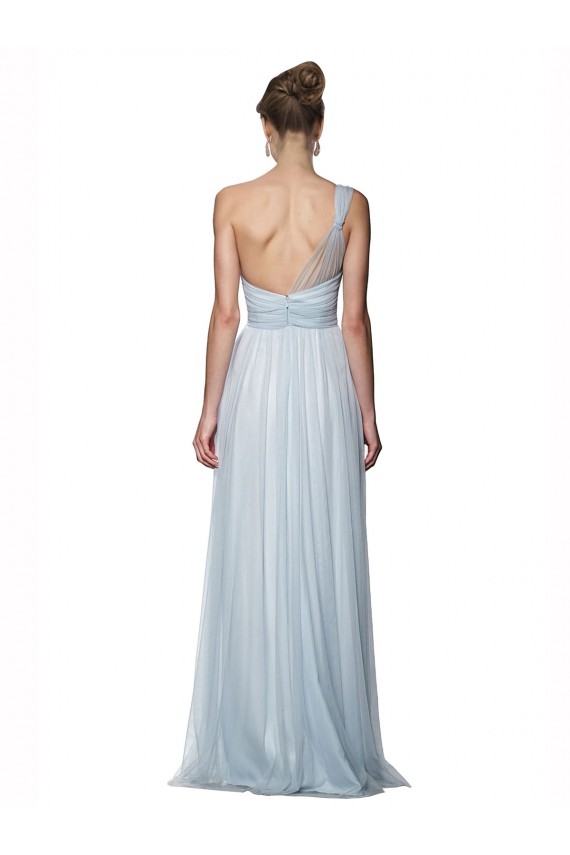 Compre línea A Un Hombre Tul Largo Vestidos de dama de honor